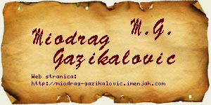 Miodrag Gazikalović vizit kartica